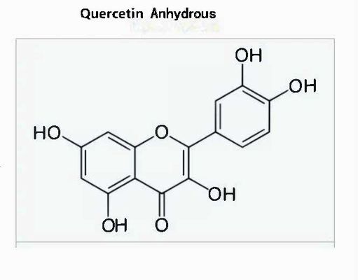Plantenextract Farmaceutische kwaliteit Quercetine watervrij CAS NO 117-39-5 Geel poeder